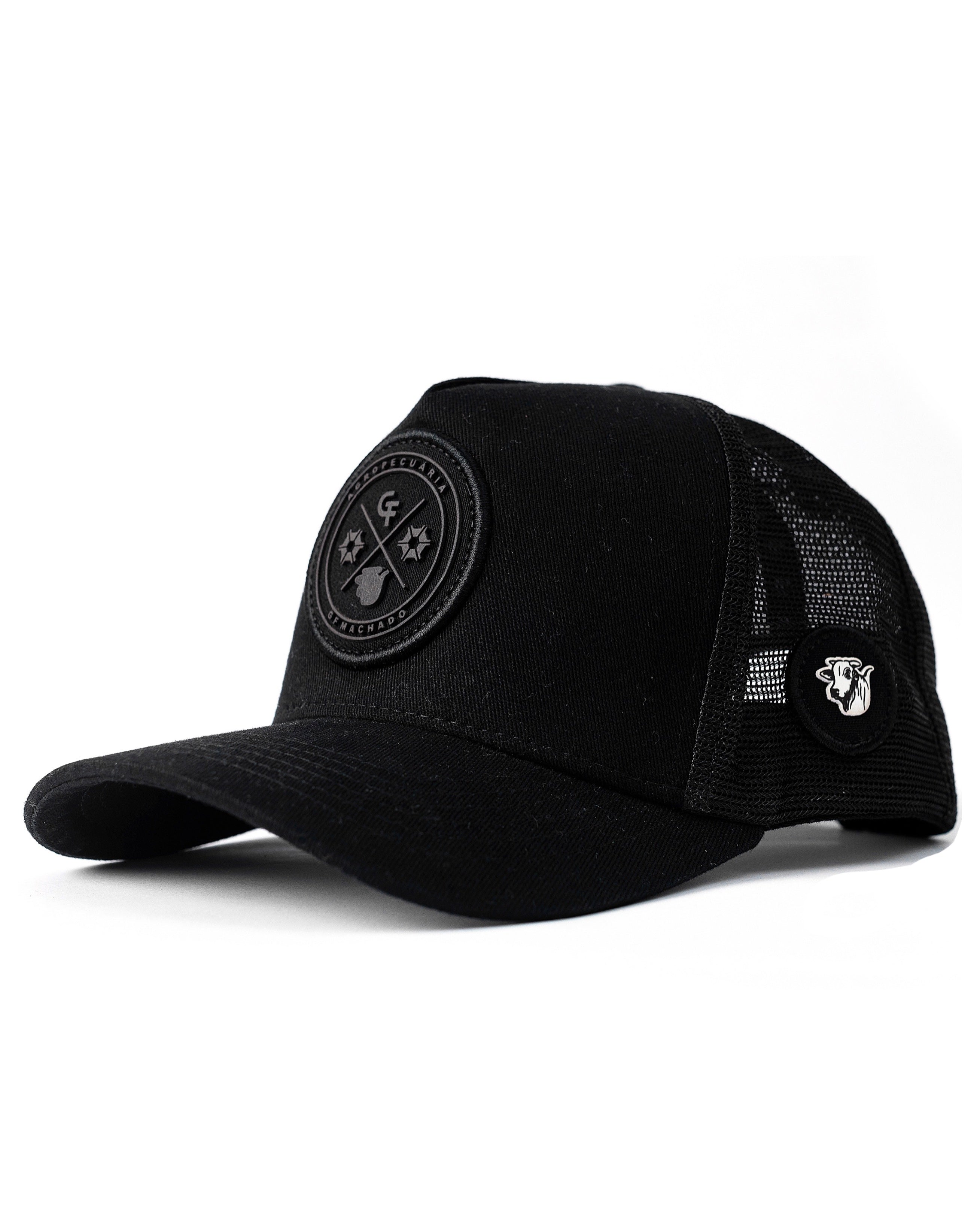 BONÉ ALL BLACK EM BRIM COM DETALHE NELORE