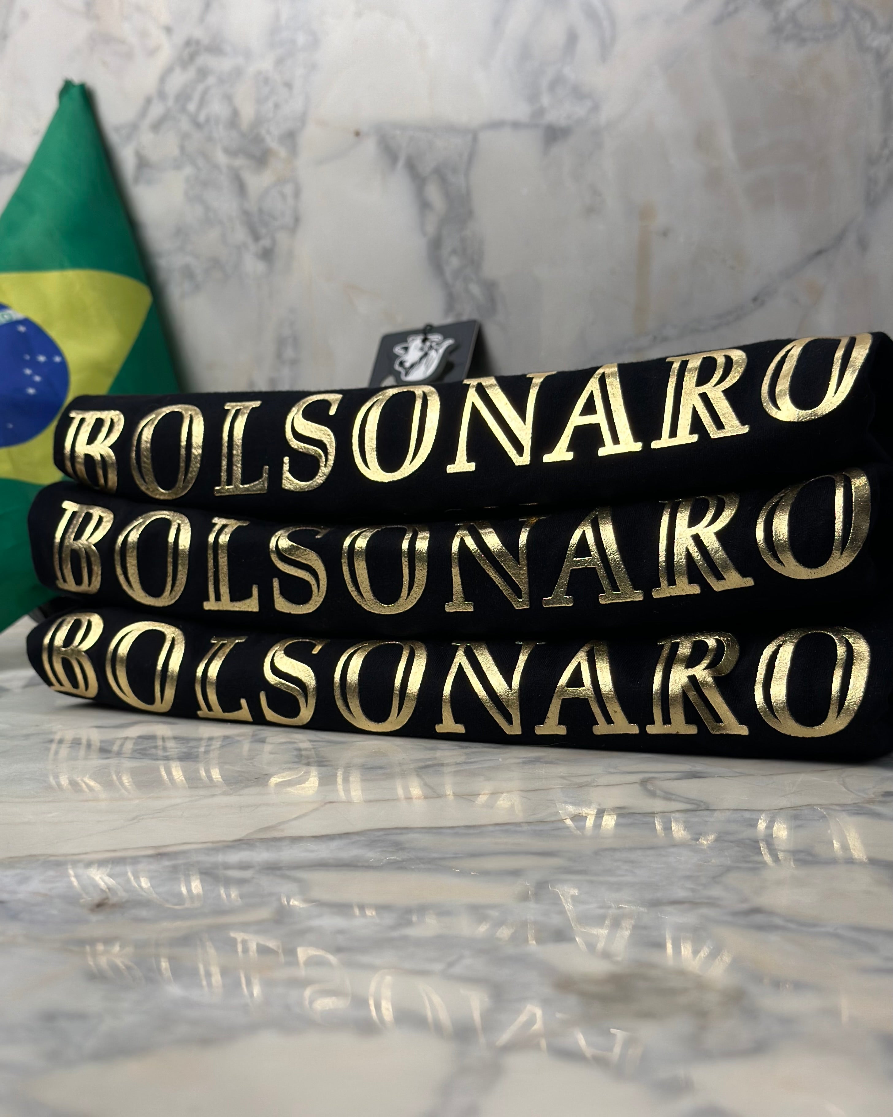 CAMISETA SILCK BOLSONARO DOURADO 100% algodão