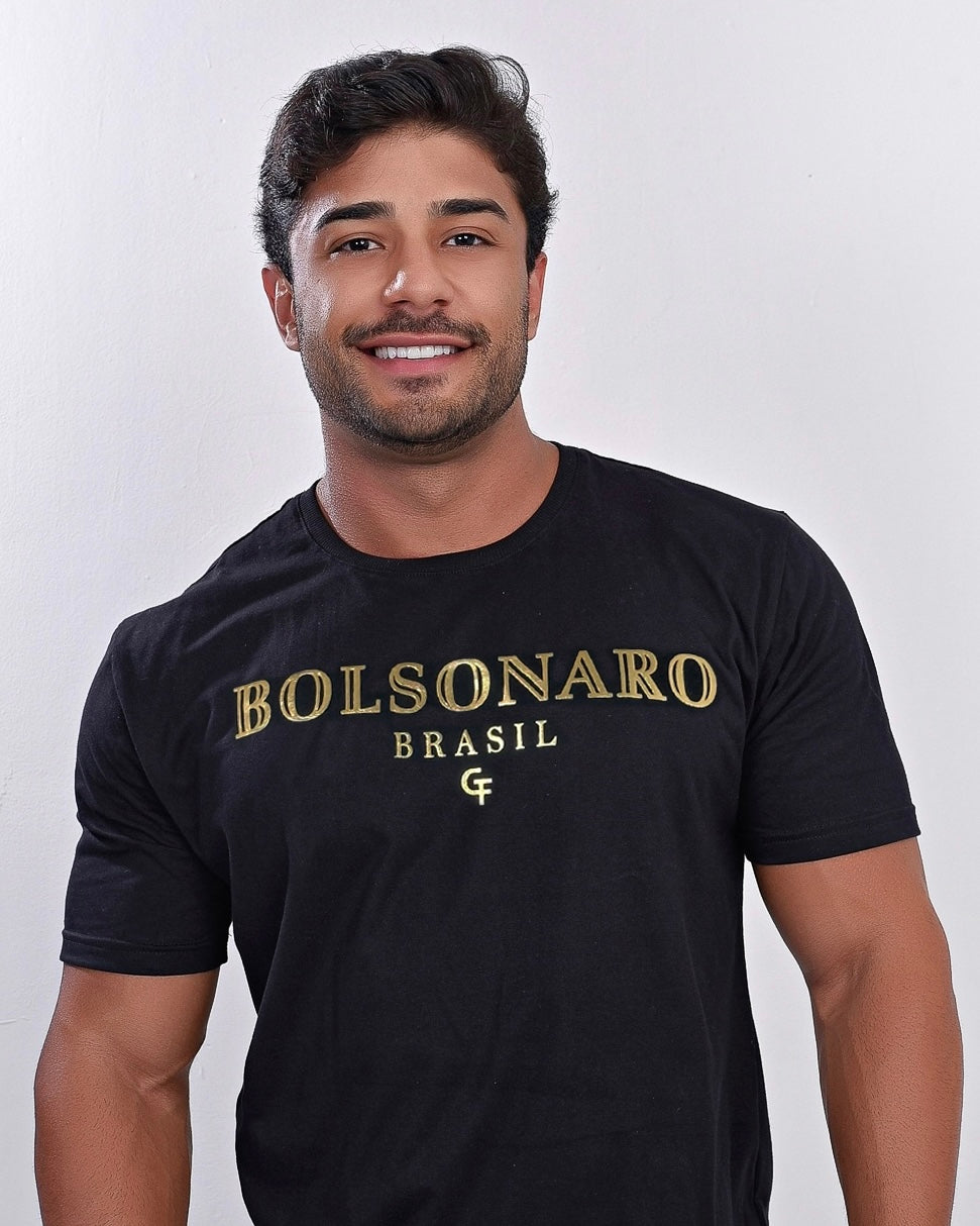 CAMISETA SILCK BOLSONARO DOURADO 100% algodão